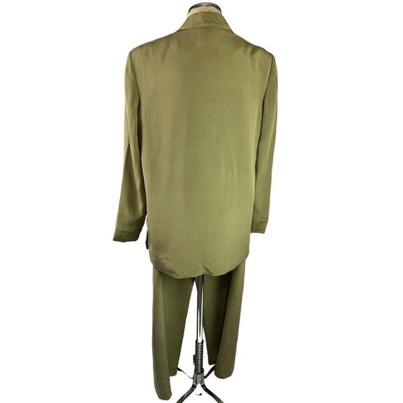 Large Moda Seta by Sandra King Women's Sage Green Pant Suit 2 Piece - Picture 3 of 10